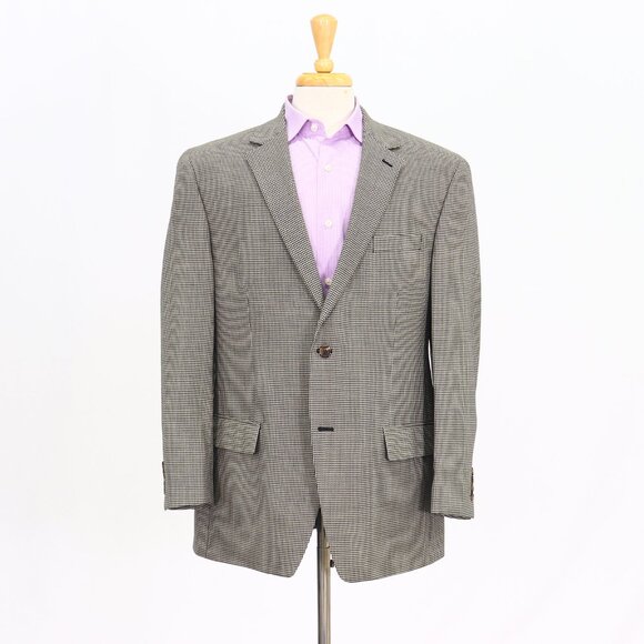 bill blass Other - Bill Blass 44R Beige Blazer Sport Coat Jacket 2-Button Houndstooth T480